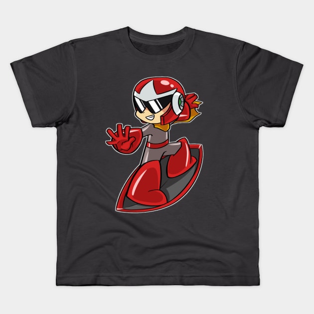 Shield Surfing Protoman Kids T-Shirt by LegoNinjaBilbo